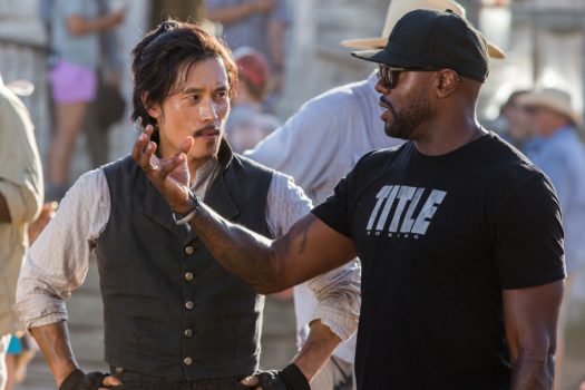 Byung-hun Lee and director Antoine Fuqua on the set of Metro-Goldwyn-Mayer Pictures and Columbia Picutres' THE MAGNIFICENT SEVEN.