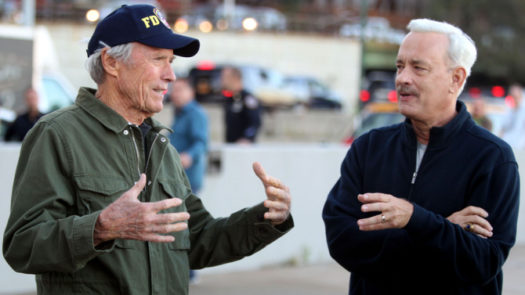 Clint Eastwood e Tom Hanks sul set di "Sully"