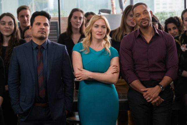 Will Smith, Kate Winslet, e Michael Peña in Collateral Beauty