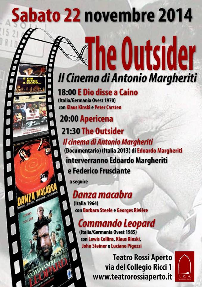 Sabato 22 Novembre 2014 si terrà presso il Teatro Rossi Aperto di Pisa, la rassegna cinematografica dedicata al cinema di Antonio Margheriti. Ospite d’onore  della rassegna sarà il regista Edoardo […]