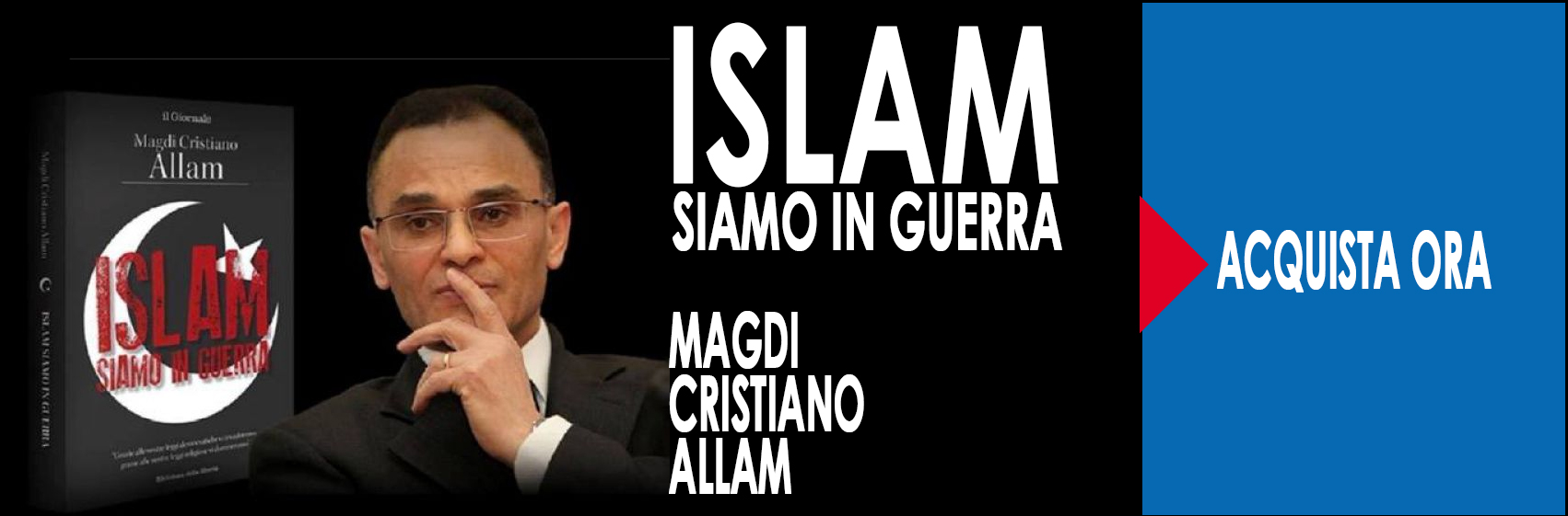 “Islam, siamo in guerra” è questo il titolo dell’ultima fatica dello scrittore egiziano, Magdi Cristiano Allam, forte, rimbombante, che ci porta a comprendere l’orrore del terrorismo islamico dei tagliagola. Un […]