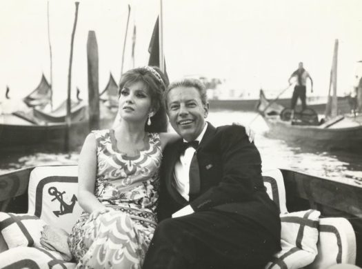 Gian Luigi Rondi e Gina Lollobrigida alla Mostra di Venezia nel 1966