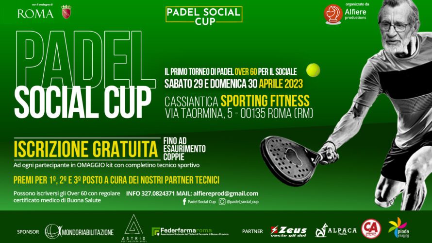 La PADEL SOCIAL CUP è il primo torneo di padel dedicato alla terza età organizzato da Alfiere productions con il sostegno istituzionale di Roma Capitale e Zètema. Il torneo si […]