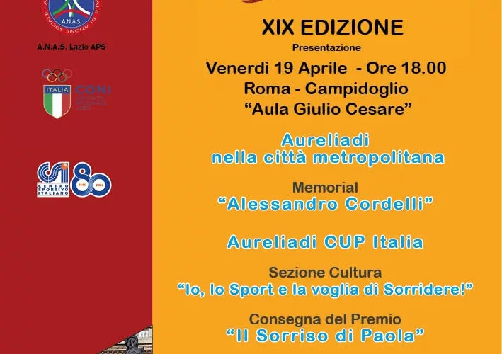 ROMA – È il 19 Aprile, l’appuntamento attesissimo della XIX Edizione delle AURELIADI formazione, educazione e cultura sportiva dei giovani. L’evento che si terrà presso l’Aula “Giulio Cesare” alle ore […]