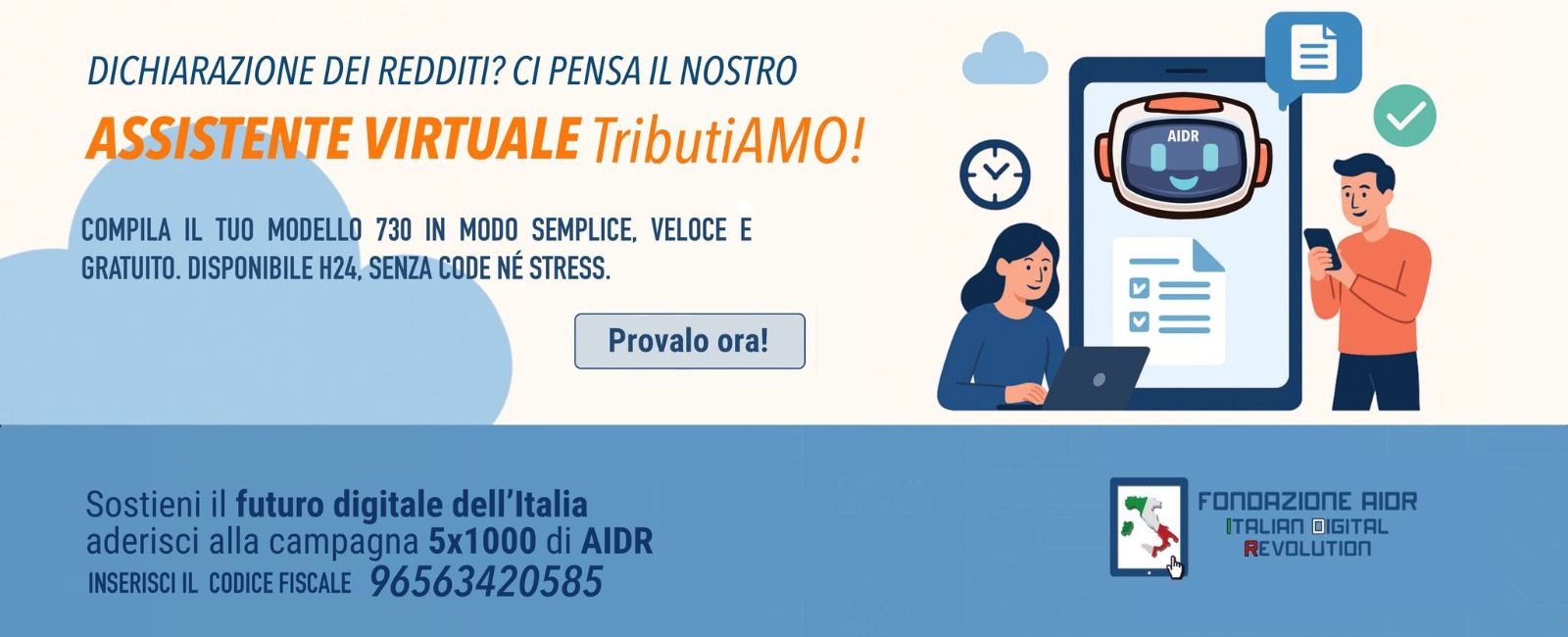 Fondazione AIDR chiama a raccolta gli organi di stampa: uniamoci per guidare i cittadini nell’uso dell’assistente virtuale gratuito “TributiAmo” per la dichiarazione dei redditi
