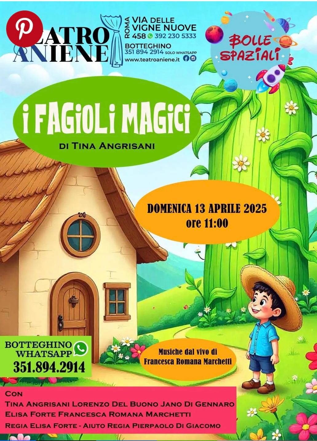 “I fagioli magici” tornano a incantare Roma: Elisa Forte firma la regia al Teatro Aniene